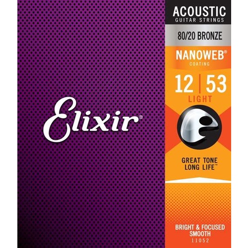 台中 夢想樂器 Elixir nanoweb 黃銅 木吉他弦 防鏽包膜 ( 1047/1152/1253/1353)