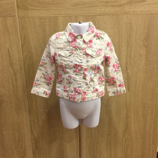 二手 女童 Benetton 2y/90cm 碎花彈性牛仔外套