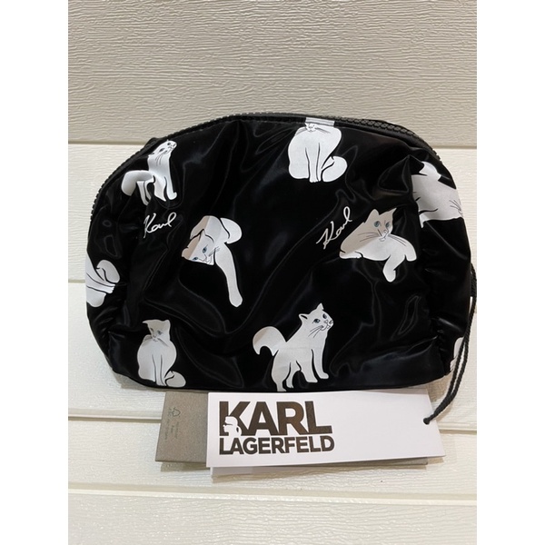 Karl Lagerfeld 老佛爺 洗漱包 女生 全新 白色 貓 化妝袋 貓咪 Choupette 221W3221