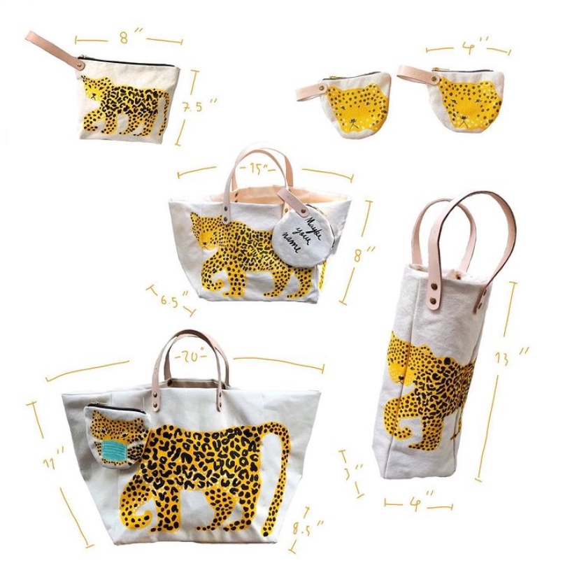 [ 泰國代購  歡迎客製 ] 泰國設計師品牌Ratha 品牌代購 戴口罩的豹 童趣動物卡通手提袋化妝包包