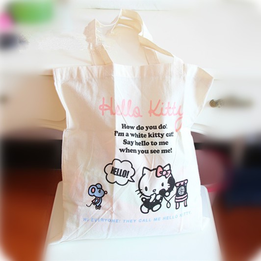 kitty棉麻購物袋 -電話款