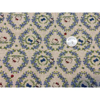 日本卡通布/日本版權布/日本棉麻： Hello Kitty（藍）