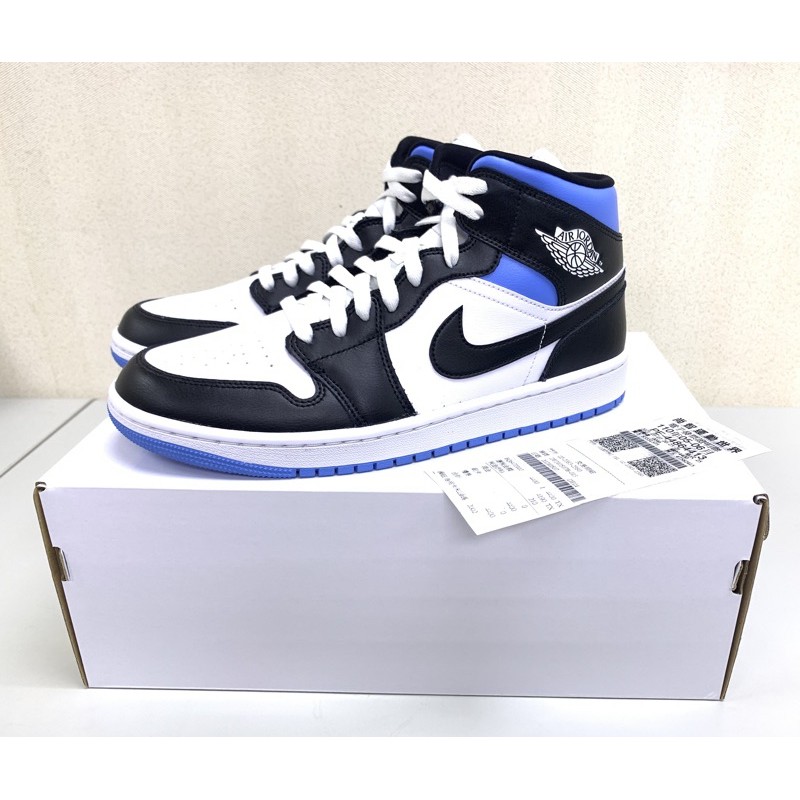 Air Jordan 1 Mid  Blue Black 小閃電 黑藍 男段 BQ6472-102 royal blue