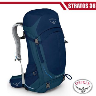 【美國 OSPREY】《附防雨套+2L吸管水袋》Stratos 36 透氣立體網架健行登山背包.自助旅行背包