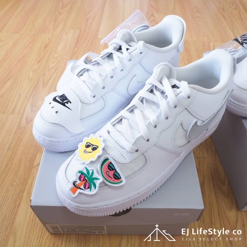 -EJ- 現貨 NIKE AIR FORCE 1 COSMIC CLAY 魔鬼氈 撕撕樂 全白 DB2812-100