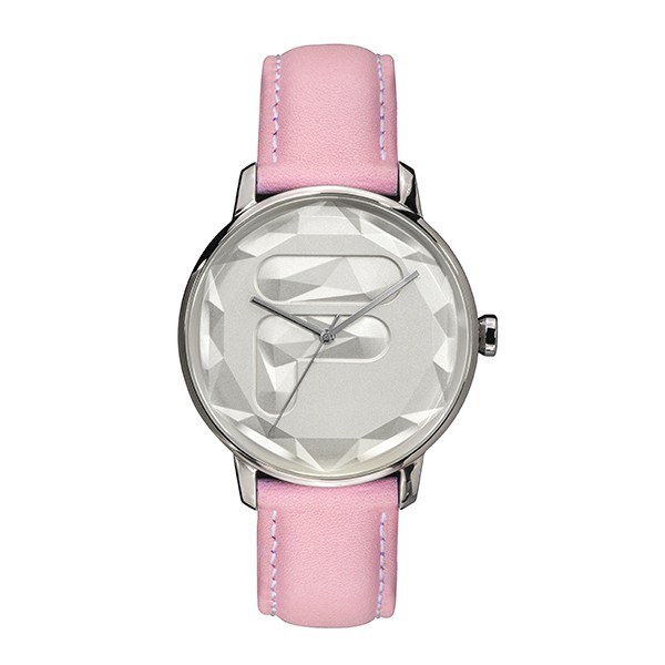 【FILA 斐樂】幾何切面LOGO設計腕錶-少女粉/38-184-001/台灣總代理公司貨享半年保固