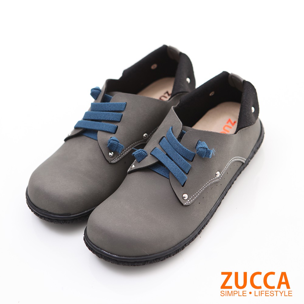 【ZUCCA】日系穿繩金屬圓點包鞋-z6004gy-灰