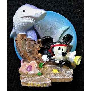 ◆蔚藍水族工坊◆ 水中造景裝飾品 -- 美國 Disney 迪士尼 系列 米奇與鯊魚
