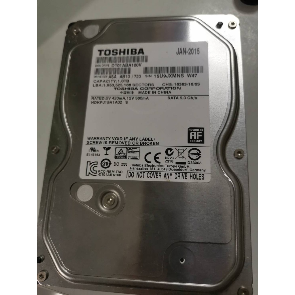 SATA 3.5吋硬碟 WD Toshiba Seagate HITACHI 1TB
