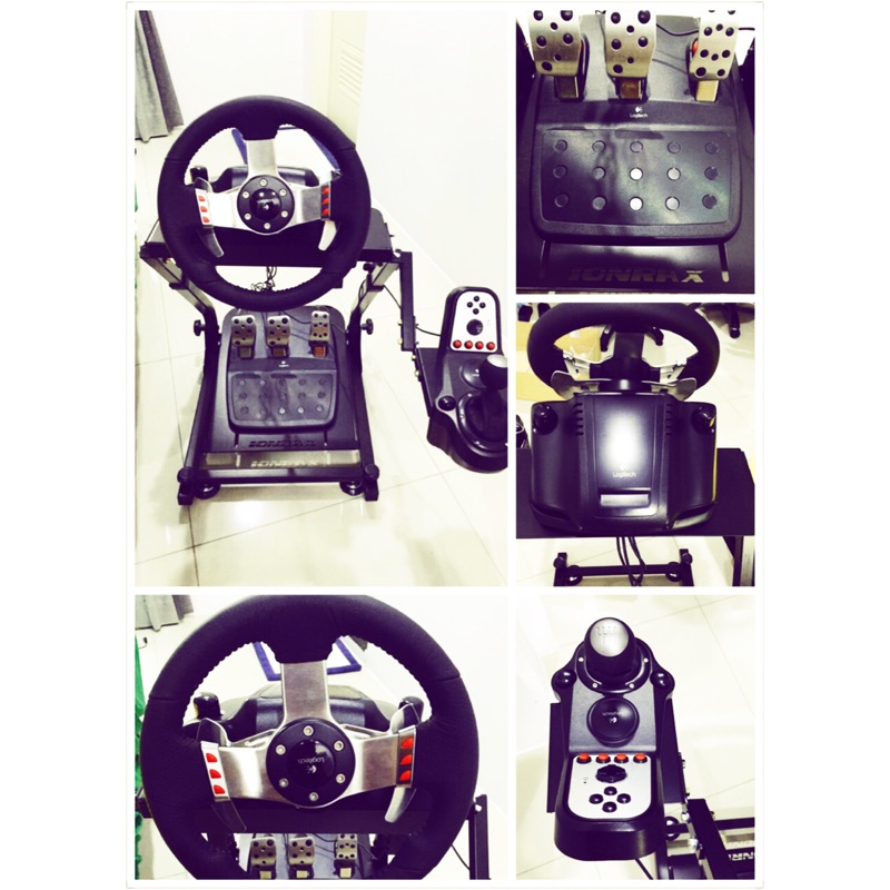 （已售完）羅技G27超實感-頂級力回饋賽車方向盤+IONRAX RS1-a賽車遊戲方向盤支架