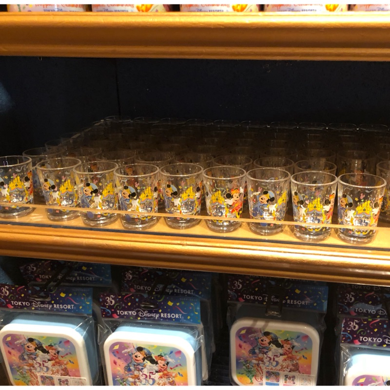 全新東京迪士尼 35週年紀念玻璃小酒杯，現貨1件附東京迪士尼提袋