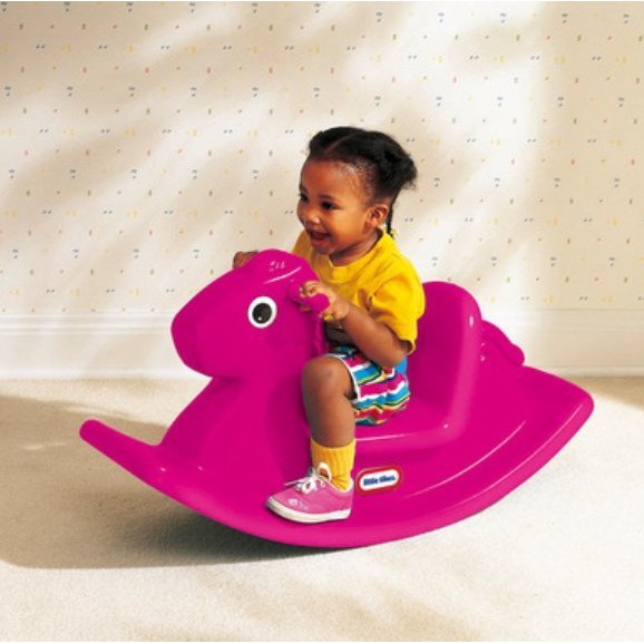 童心玩具 美國Little Tikes飛天搖搖馬桃色 搖馬玩具有助於前庭系統前後方向的刺激