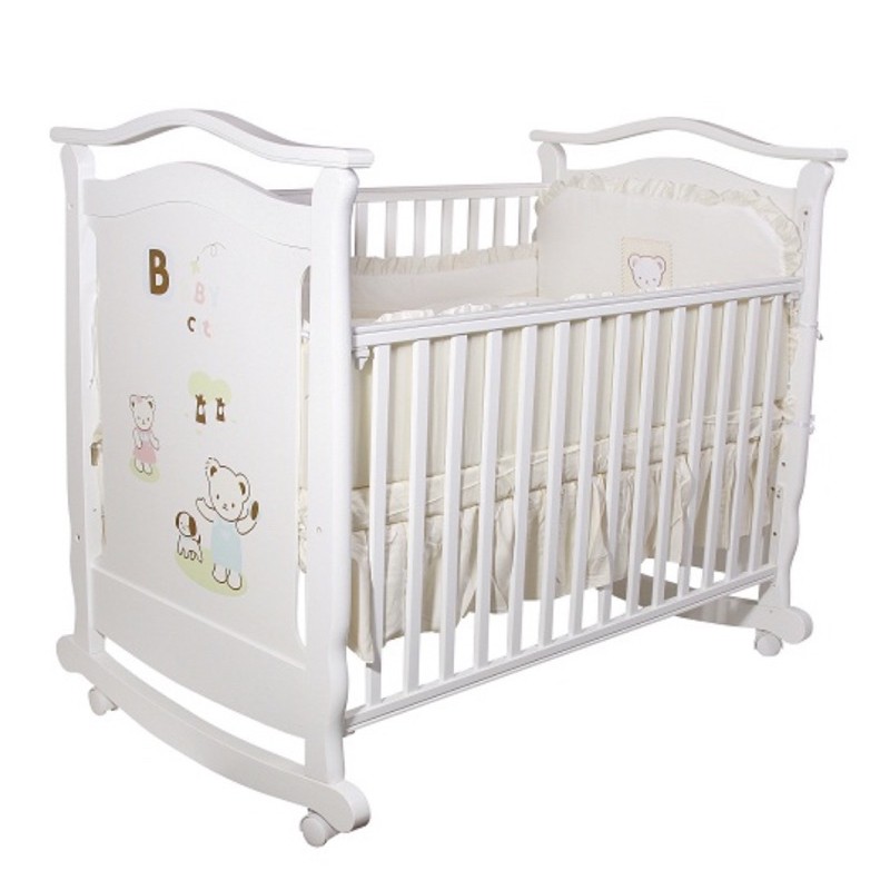 Baby City嬰兒床 （白）（含床墊、2套床包）