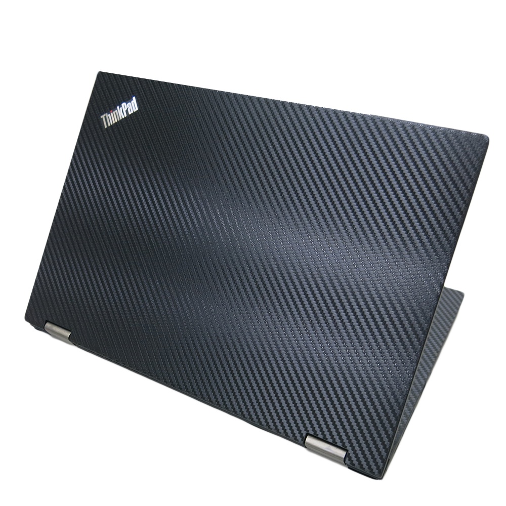 【Ez】Lenovo ThinkPad L13 YOGA GEN2 黑色卡夢紋機身貼(上蓋貼、鍵盤週圍貼、底部)共三張