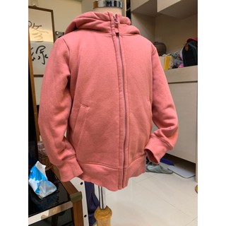 優衣庫品牌UNIQLO～粉紅內刷毛素色連帽外套