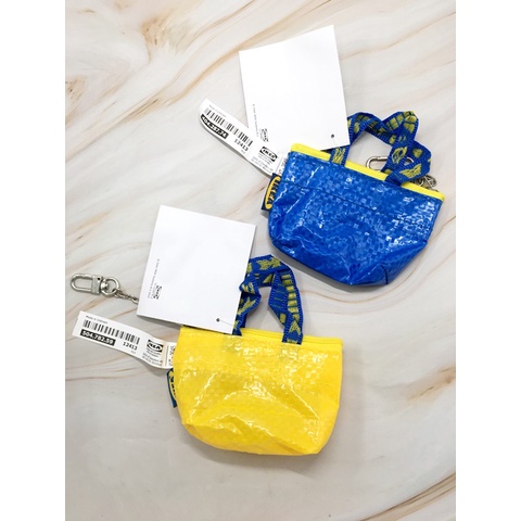 💖啾2💖日本直送 現貨 IKEA 2色 迷你 購物袋 信用卡包零錢包鑰匙圈 有吊牌 黃色限定款