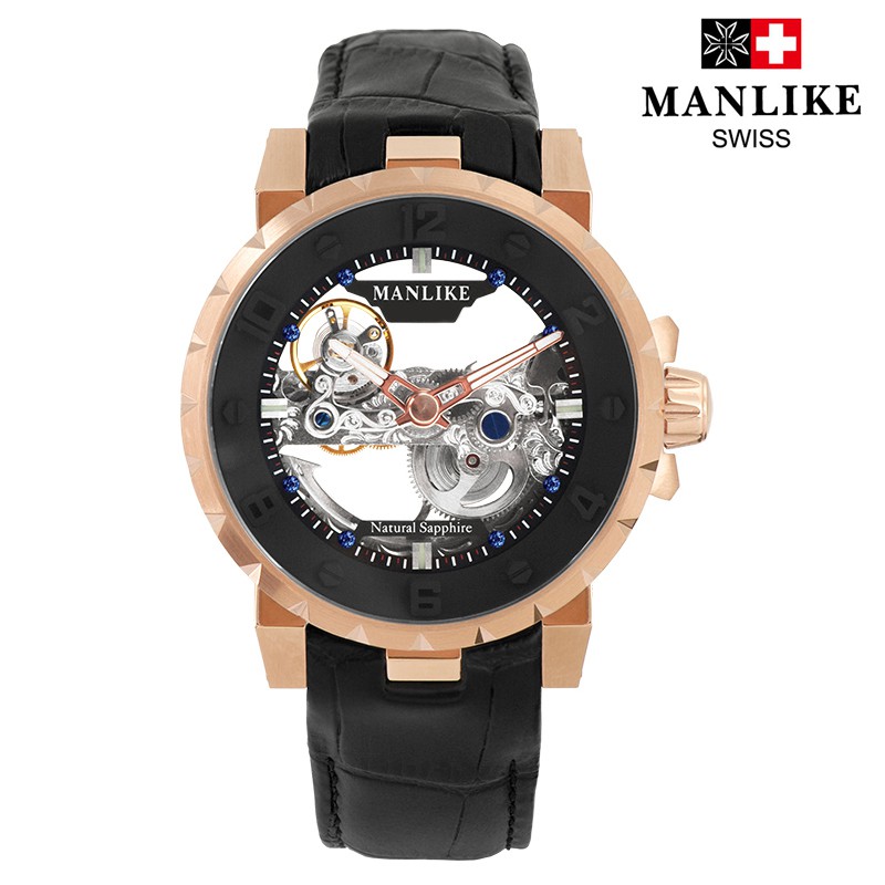 【曼莉萊克 MANLIKE】M71659 藍寶石極限單橋透視限量機械腕錶