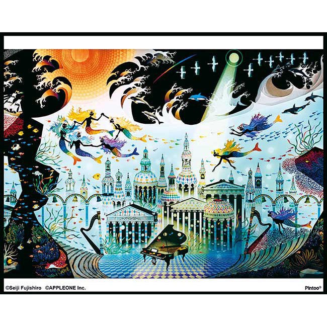 日本進口拼圖 Appleone 80片 藤城清治光海與美人魚 蝦皮購物