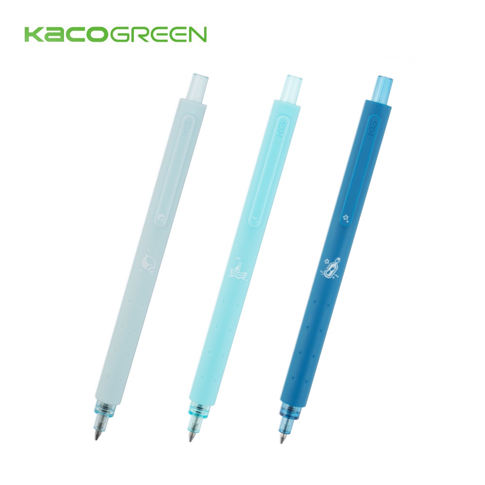 【KACO】菁點 低重心0.5中性筆三入組-與海為鄰 (台灣現貨) 原子筆 按壓式 筆記 手帳 高顏質