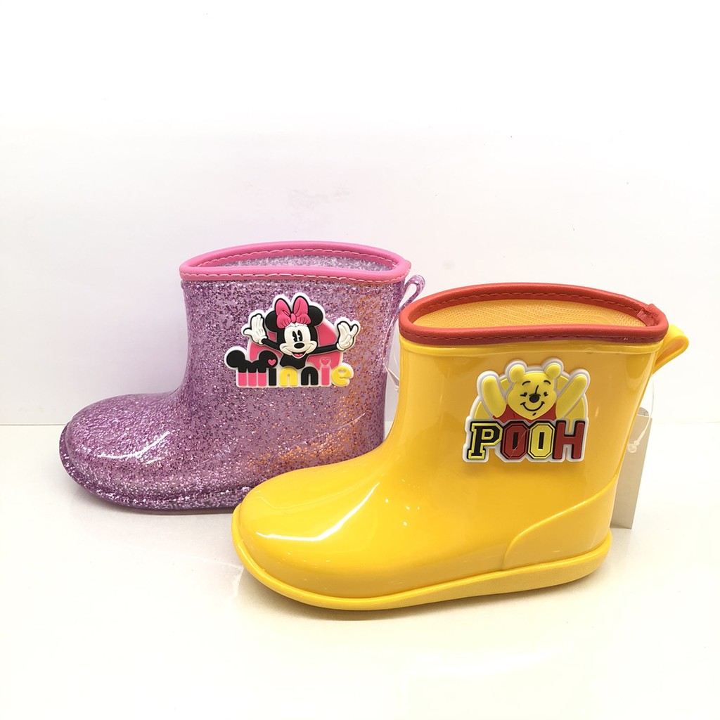 Disney 迪士尼 米妮 小熊維尼 雨鞋 男童 女童 兒童 防水 立體造型 兒童短靴 短筒雨鞋 童鞋 正版授權 台灣製