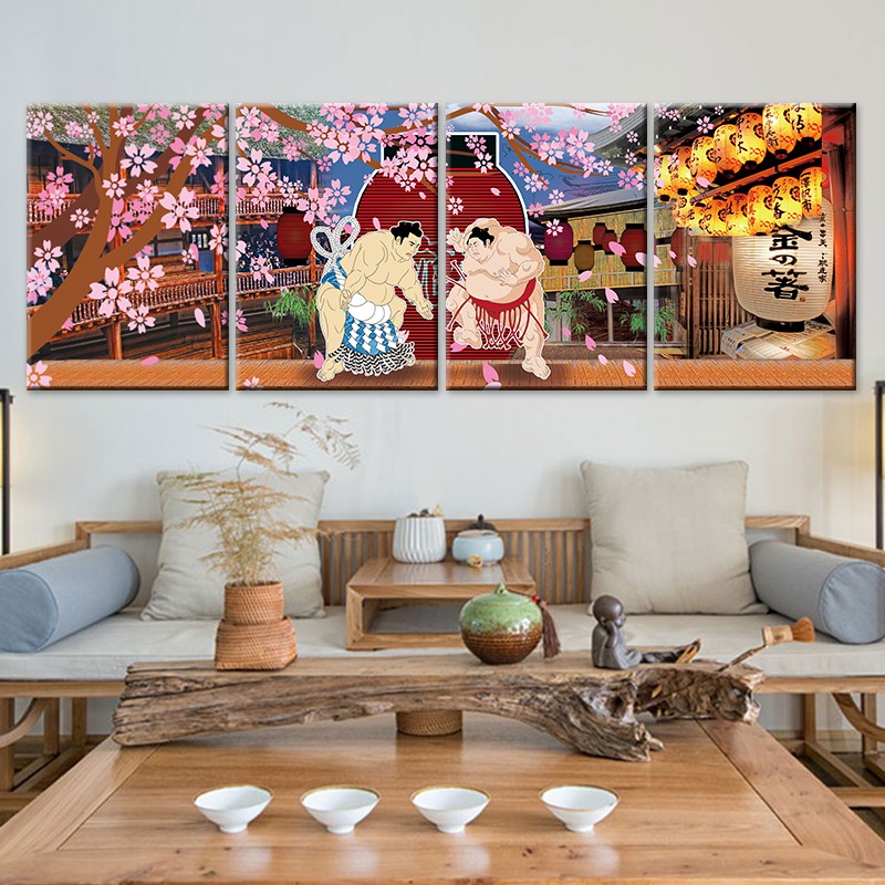 日本富士山風景畫日料餐廳浮世繪掛畫日式客廳背景裝飾畫相撲壁畫 蝦皮購物