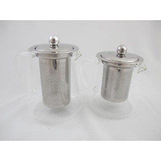 高硼矽耐熱玻璃 伯爵壺 (附304不銹鋼茶網)550ml 750ml (加厚)耐熱玻璃壺 泡茶壺 沖茶壺 咖啡壺
