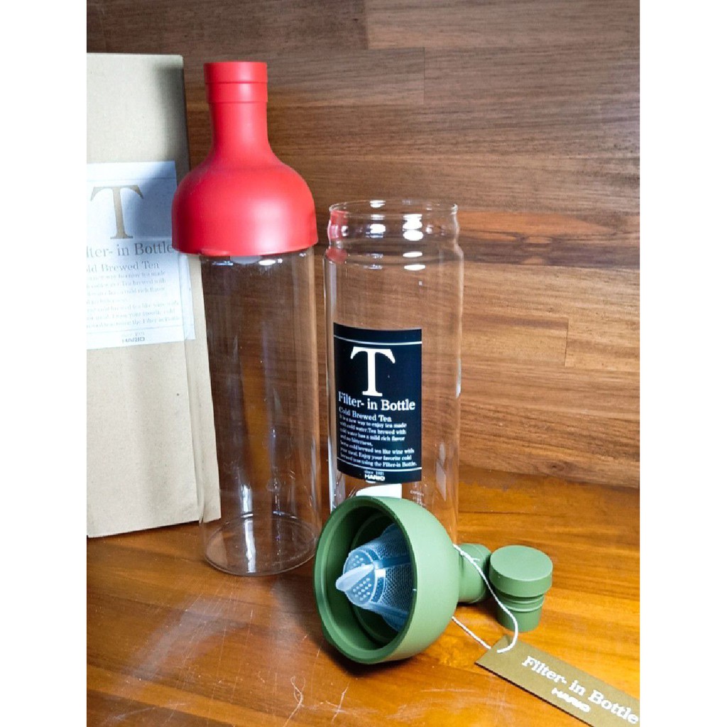 HARIO 酒瓶冷泡茶壺(內附濾茶網) 綠色 FIB-75-OG 紅色 FIB-75-R 玻璃水壺 冷泡茶 冰釀 玻璃瓶
