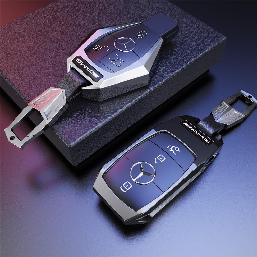 Benz賓士 汽車鑰匙殼 GLC260鑰匙套 GLE350 GLC300 GLS450扣AMG改裝殼