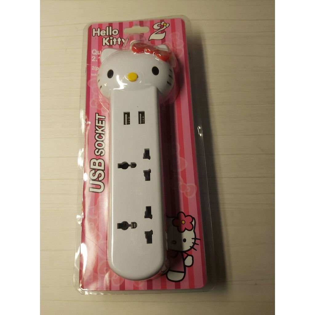 Hello kitty 延長線 2孔電源插座 USB插座*2 日本限定 萬用插座