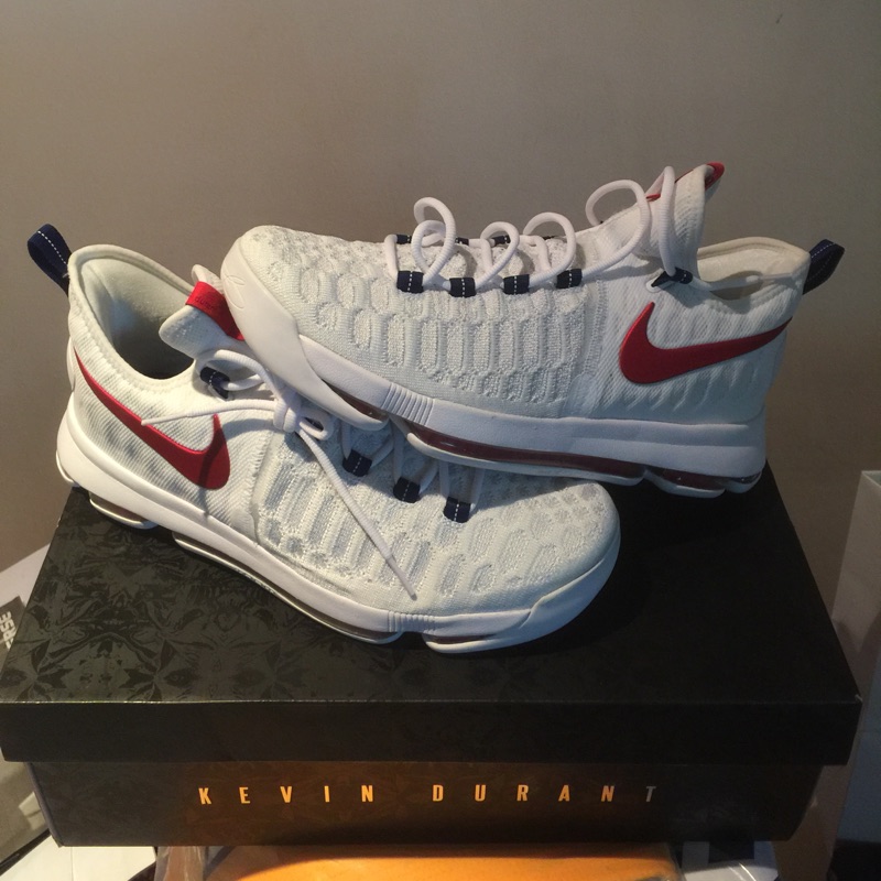 US12（全新日本公司貨）NIKE KD 9 USA 奧運 美國隊配色 勇士隊 白色編織