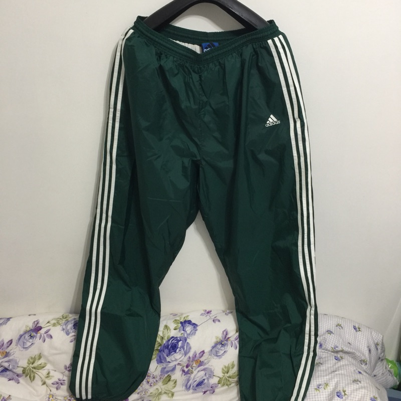 Adidas 防風熱身褲 電繡 綠色 3XL