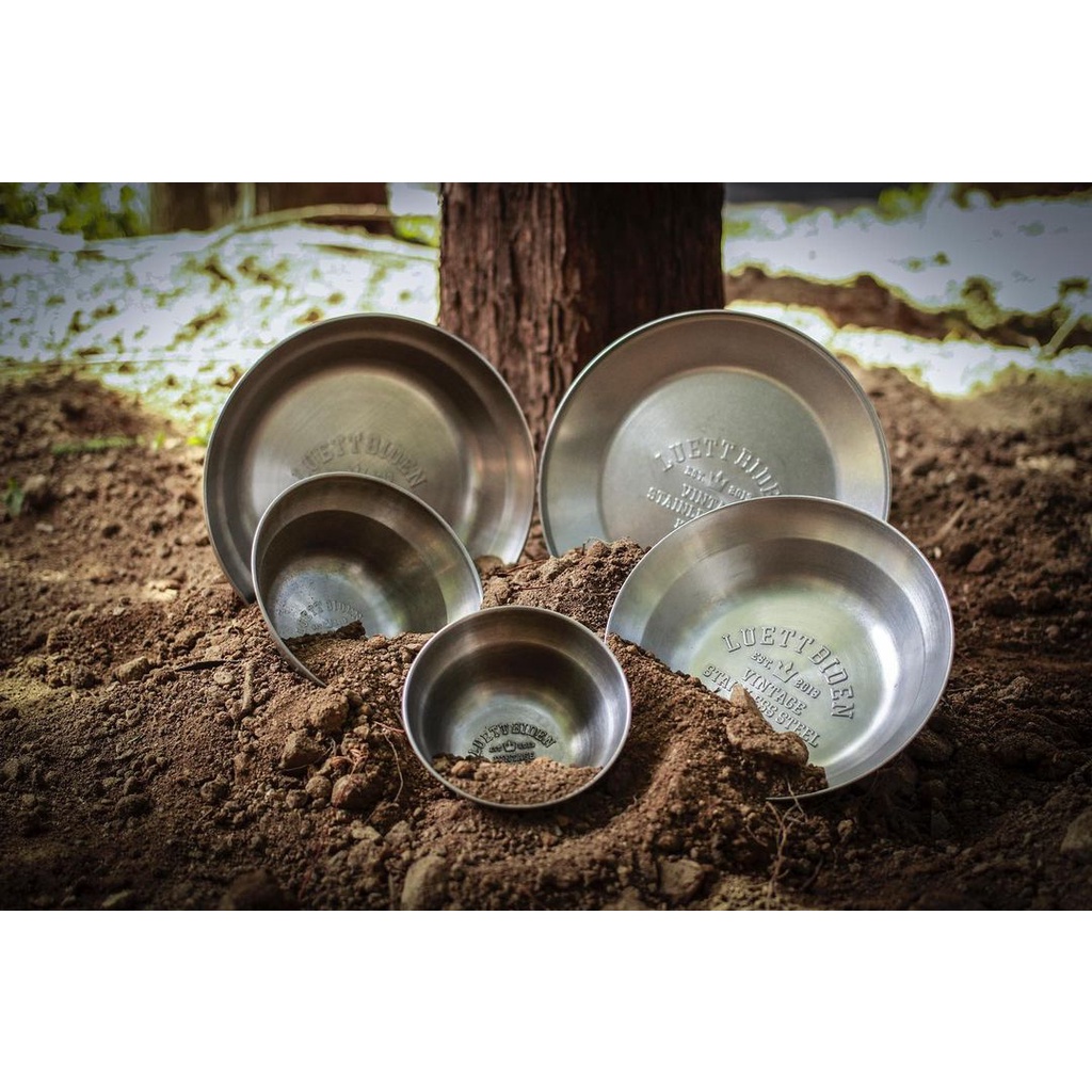【CampingBar】韓國Luett Biden 軍風復古不鏽鋼碗盤5件組 共三色 STS304 個人餐具 野餐