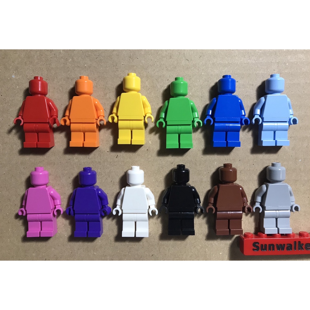合售12色【積木2010】樂高 LEGO 素色 素面 人偶 / 紅色 黃色 藍色 白色 黑色 淺藍灰色 共12色 EVE
