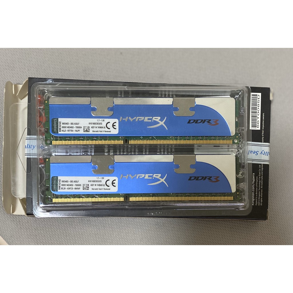 金士頓HyperX DDR3-1600 (KHX1600C9D3 / 2G)*2 共4G(藍色)