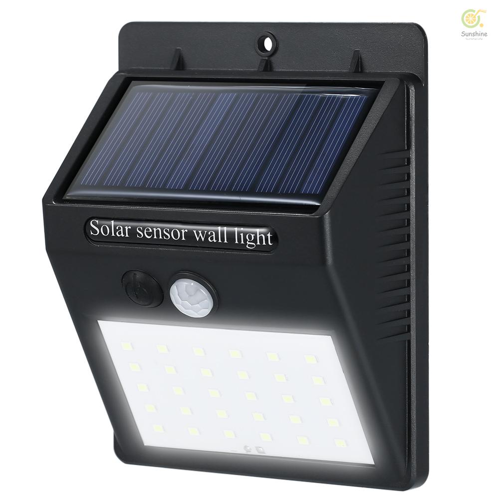 太陽能一體壁燈LED人體感應燈3種模式可選戶外防水照明小夜燈30LED小三角D