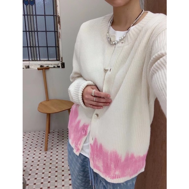 《現貨米白》正韓🇰🇷韓國💯羊毛針織毛衣渲染外套#J.CRANE