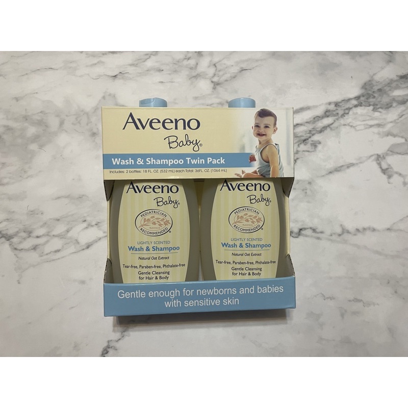 AVEENO BABY 寶寶天然燕麥沐浴洗髮乳 532亳升 2入