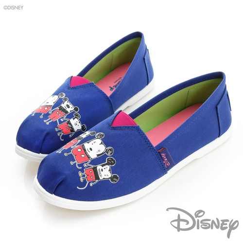 Disney 溫暖季節 Q版米奇手牽手懶人鞋-藍(DW0618藍)
