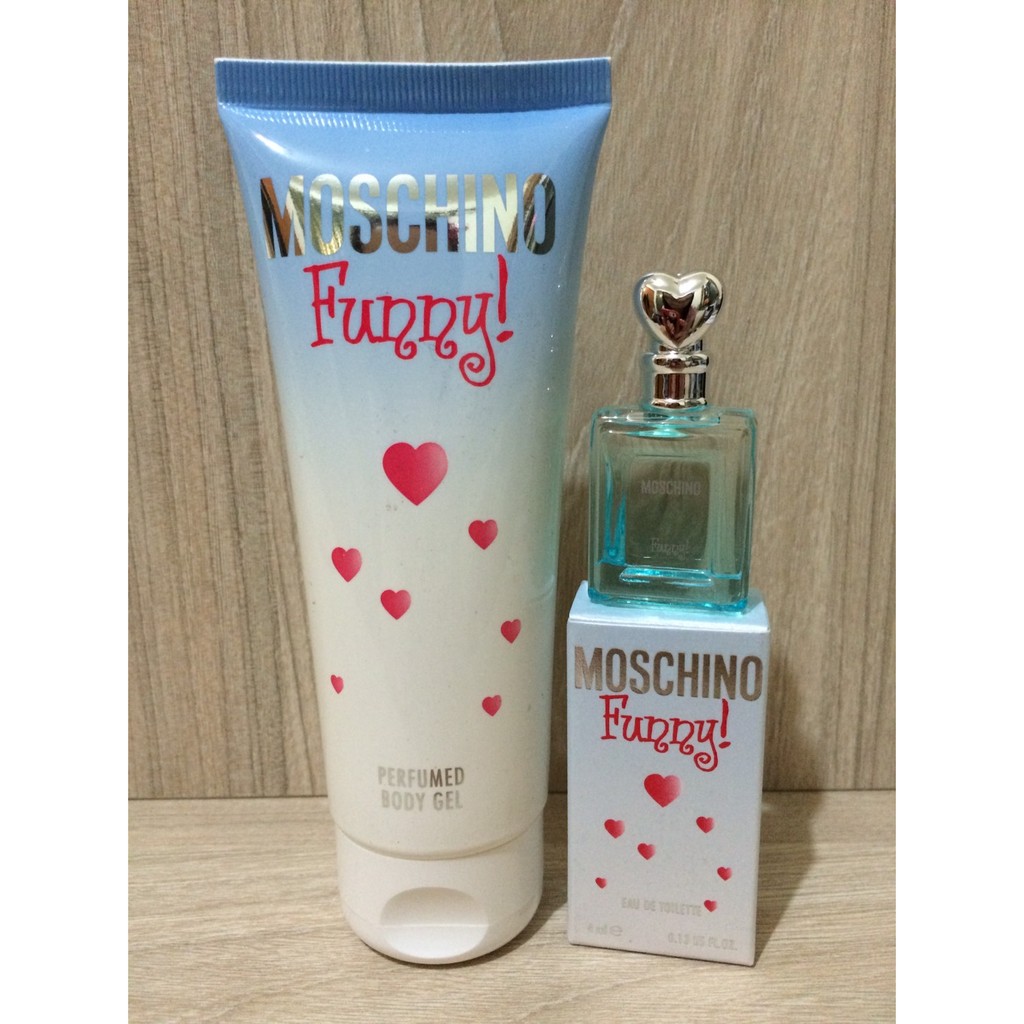 Moschino Funny 愛情趣女性淡香水4ml+愛情趣香體凝露100ml/小香水+身體乳液