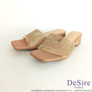 【DeSire】大四喜鏤空雕花中跟涼拖鞋(1138002-43)