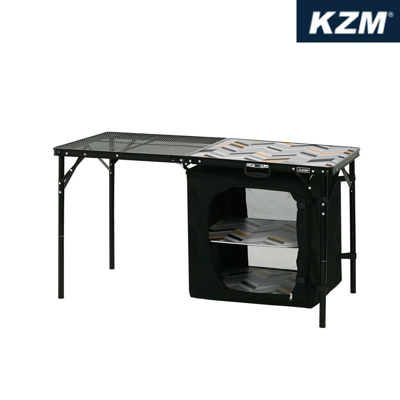 【Kazmi】KZM 鋼網餐櫥折疊桌含收納袋 K20T3U004
