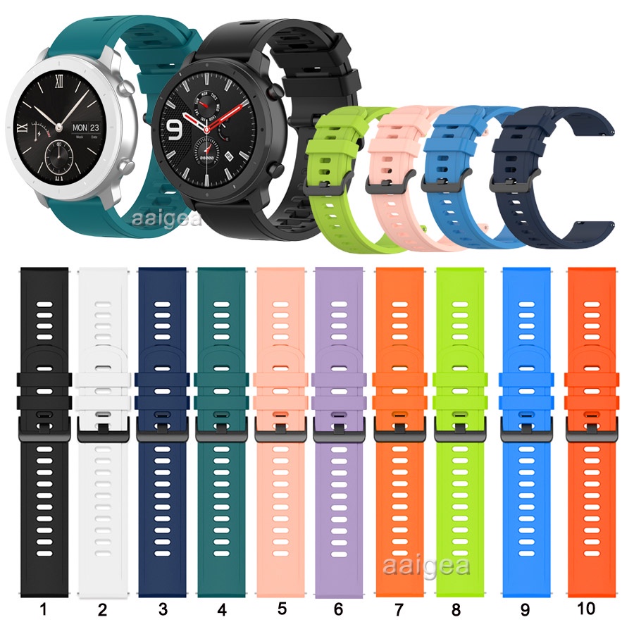 適用於華米Amazfit GTR mini 42mm 47mm 2e GTR2 GTR3 Pro GTR4的更換矽膠錶帶