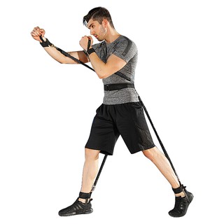 現貨 拳擊訓練繩 男士爆發力量 彈跳訓練器 腿部肌肉訓練器材 家用健身器材 多功能阻力帶彈力繩拉力繩