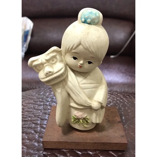 日本 陶瓷 娃娃 人偶 和服 小型陶瓷娃娃 已稍有年代 日本傳統彩繪 陶瓷娃娃 擺飾 收藏