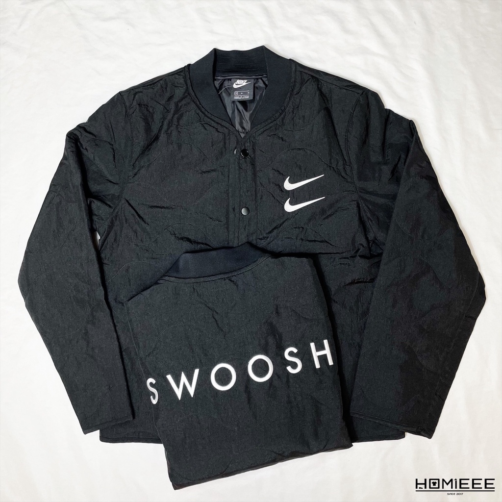 【Homieee】Nike Swoosh 外套 夾克 棒球外套 黑色 雙勾 男女可穿 DM1247-010