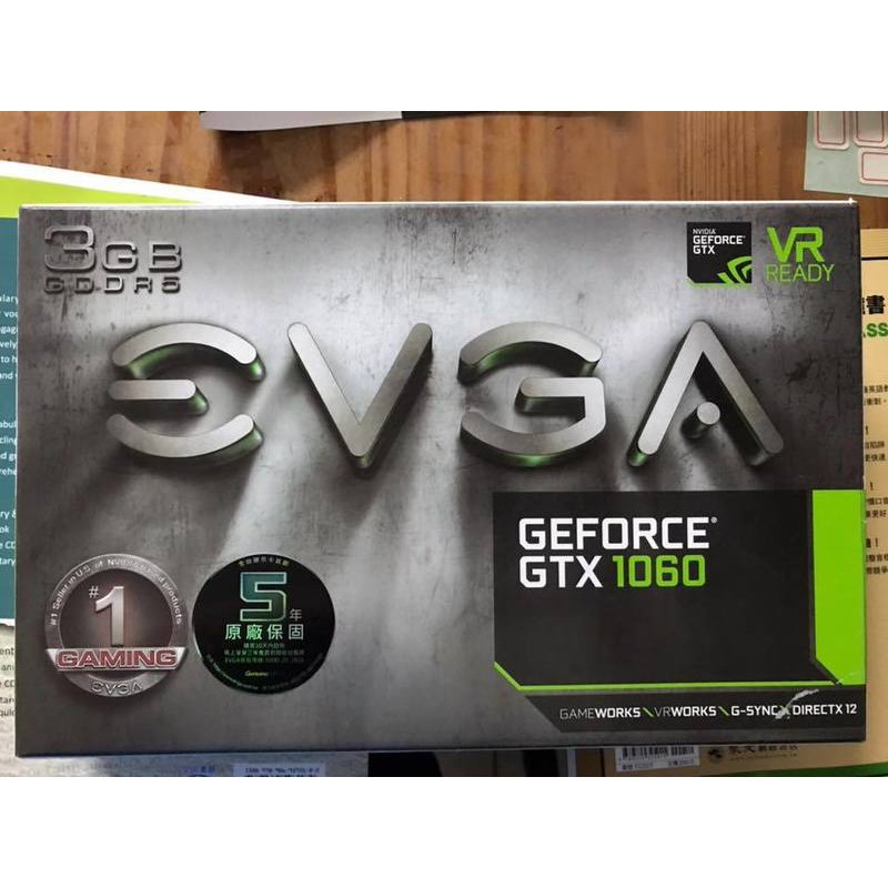 免運全新EVGA GTX1060 3G，原廠五年保固。