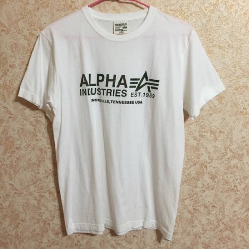 全新L號 ALPHA INDUSTRIES logo tee 基本款 迷彩 軍裝 飛機 ma1 飛行外套