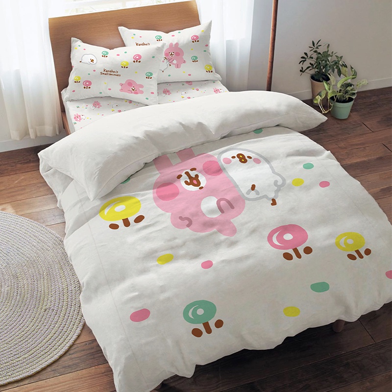 戀家小舖 台灣製床單 單人床包 床包 卡娜赫拉 好夢園地 卡娜赫拉的小動物 床包枕套組 床包被套組 正版授權