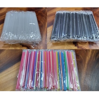 單支包吸管 1箱14包共3500支(黑色)(透明)(混色) 6mm18/21 /24吸管 飲料吸管 塑膠吸管 斜口吸管