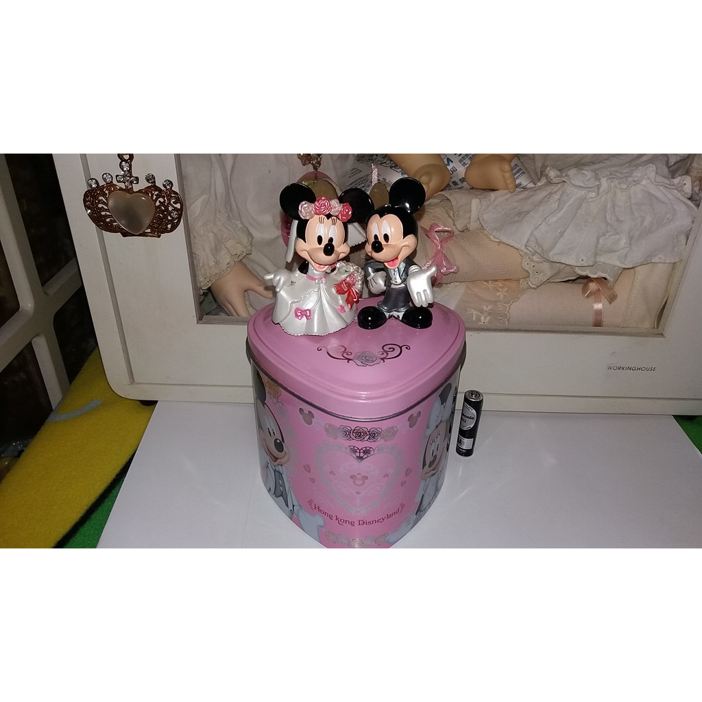 香港迪士尼 --- 米奇米妮 新郎新娘 / 婚禮 / 愛心造型空糖盒